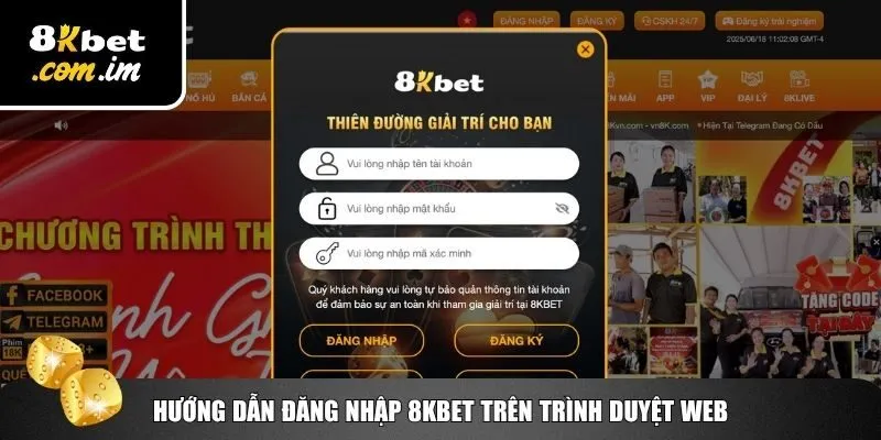 Cách đăng nhập 8Kbet trên website nhanh trong 3 bước